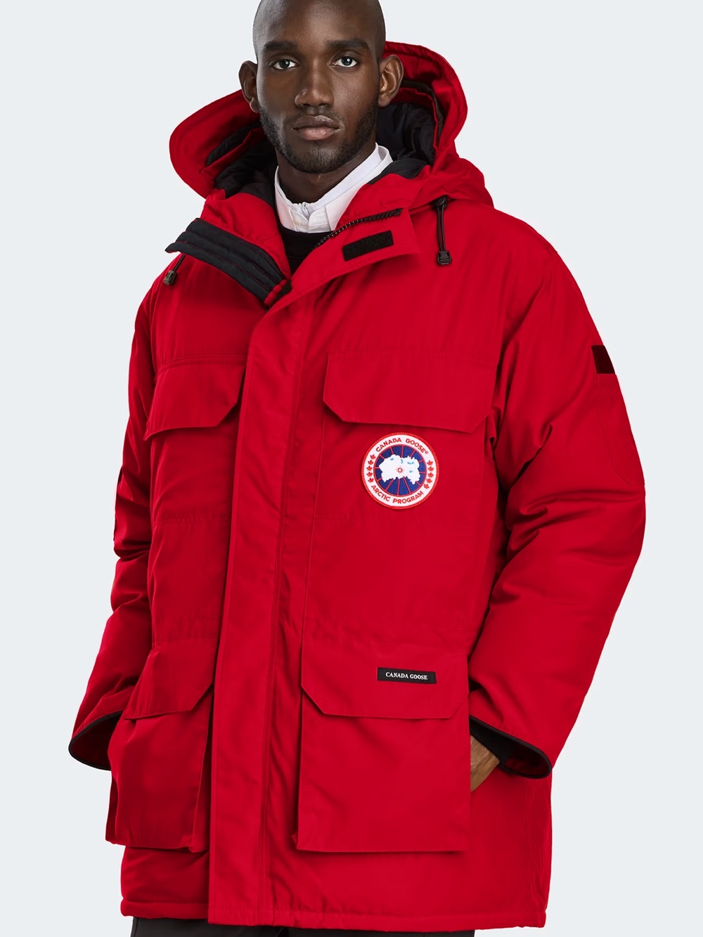 NWT Canada Goose Men's Red Parka Jacket with Fur Trim Hood - Picture 8 of 10